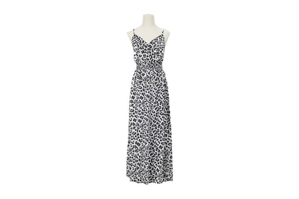 Women's Leopard Print Spaghetti Dress in 5 Sizes and 2 Colours