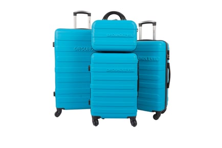 4-Piece Hard Shell Luggage Set - Teal, Navy, or Silver