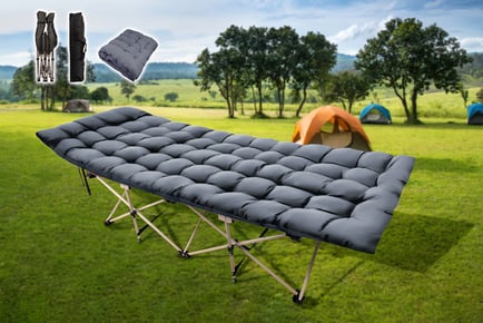 Fold Out Camp Bed with Removable Cushioned Mattress!