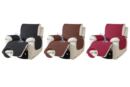 Single Waterproof Recliner Chair Cover with Pocket in 8 Colours