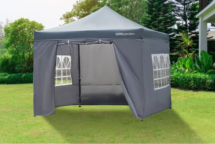 3x3m Waterproof Commercial Grade Grey Gazebo