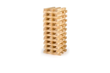 60-Piece Jenga-Inspired Giant Tumble Tower Wooden Blocks Game