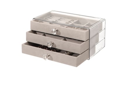 3-drawer Acrylic Jewellery Storage Box - 2 Colours
