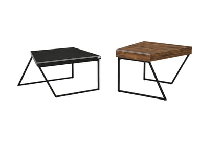 Rustic Brown Geometric Coffee Table- Set of 2