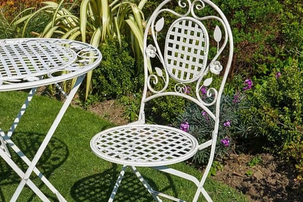 Cream or Grey Garden Bistro Table & Chairs Set!