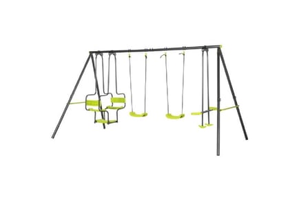 Outsunny Metal Garden Swing Set - Green