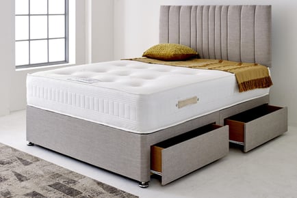 Cashmere Divan Bed, Mattress and Pillow Set - Storage Options!