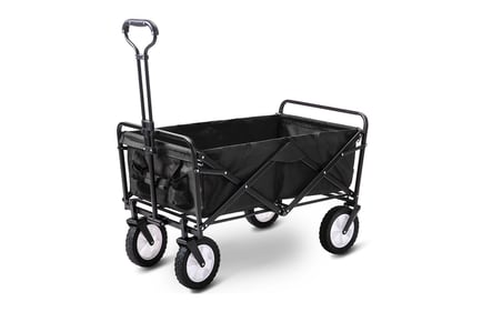 Heavy Duty Foldable Garden Trolley - Black