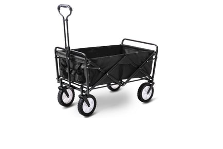 Heavy Duty Foldable Garden Trolley - Black