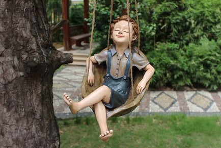 Fairy Garden Walnut Boy Sculpture in 2 Designs