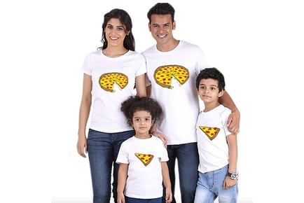 Pizza Print Matching Family T-Shirts - For Baby, Kid, Mom and Dad