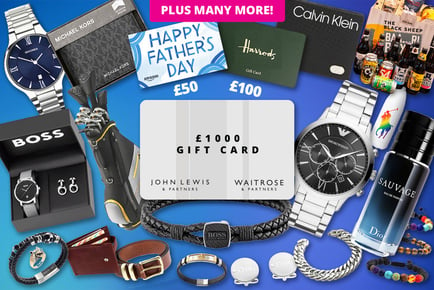 Father's Day Mystery Deal - Harrods Gift Card, Armani Watch, Beer Hamper, Dior Perfume, Cufflinks, CK Wallet and more!