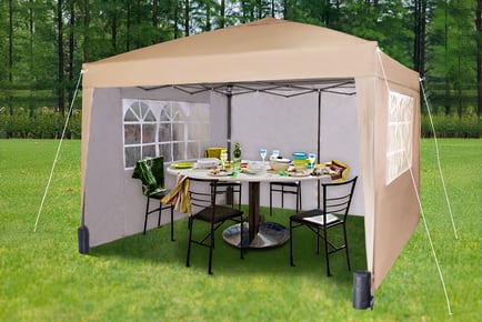 3x3m Heavy Duty Garden Gazebo - Weight Bags & Carry Bag