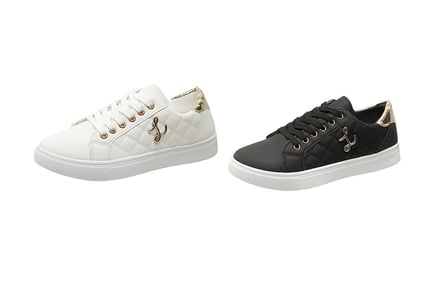 Women's Quilted Lace-Up Skate Sneakers - 5 Sizes, 2 Colours