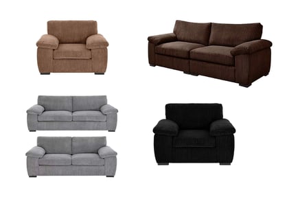 Jumbo Cord Upholstered Furniture - 3 Options & 5 Colours