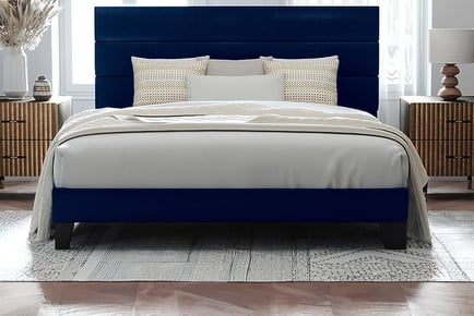 Horizontal Line Upholstered Bed Frame - 5 Colours + 4 Sizes!