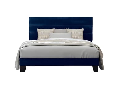 Horizontal Line Upholstered Bed Frame - 3 Colours + 3 Sizes!