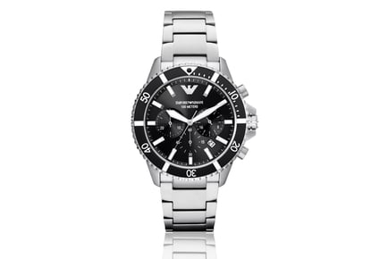 Men's Steel Grey Emporio Armani Diver Chronograph Watch AR11360