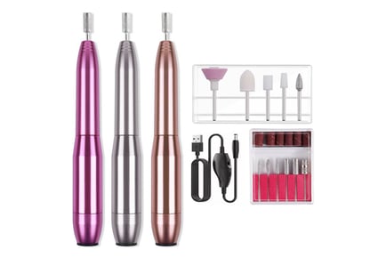 USB Rechargeable Electric Nail Grinder Kit - 3 Colours