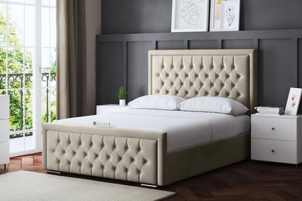 Upholstered Bed Frame w/ Headboard & Optional Gas Lift - 6 Sizes