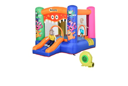 Bounce Castle with Inflatable Slide and Basket