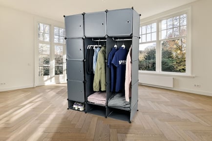 Modular 15-Cube Portable Plastic Wardrobe