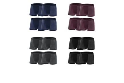 Men's Breathable Thin Boxers - Pack of 4 - 5 Sizes, 4 Colours