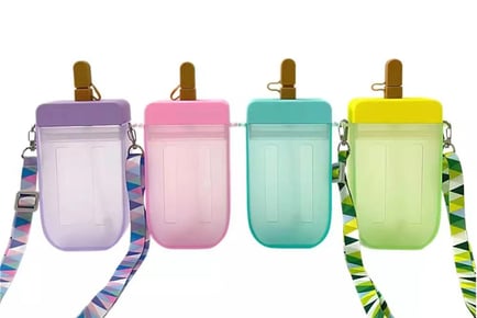 300ml Ice Cream Shaped Travel Cup with Straw in 4 Colours