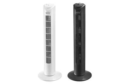 32-inch Oscillating Tower Fan - Black or White