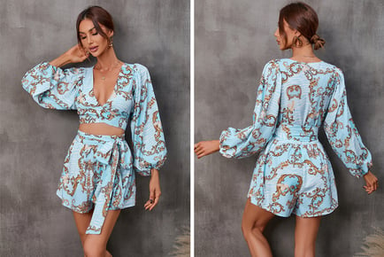 Women's Boho Style Wide Leg Floral Playsuit - 5 Sizes, 5 Colours