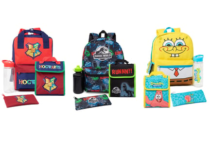 4 Piece Backpack Set - Harry Potter, Spongebob or Jurassic World!