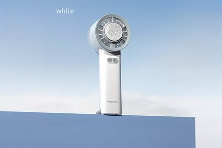 2-in-1 Mini USB Handheld Ice Cooling Fan in White or Blue
