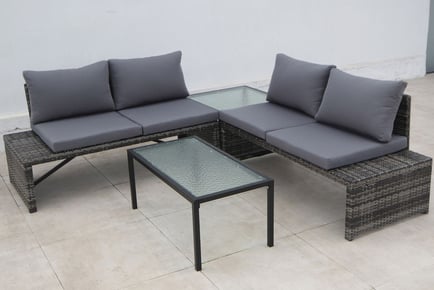 4-Seater Rattan Corner Lounge Set