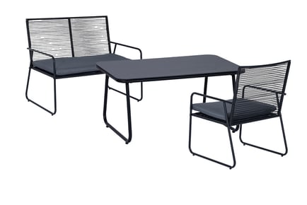 Catalano 4-Seater Rattan Set - Black