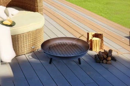 XL Garden Fire Pit With Grill & Poker