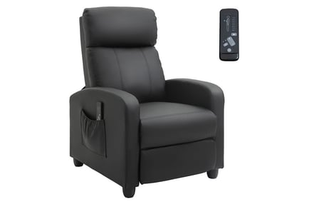 Faux Leather Remote-Control Reclining Massage Chair!