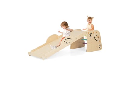 Kids' 6-in-1 Wooden Climber Set with Step Stool