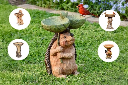 Animal Design Resin Bird Feeding Statue - 6 Designs