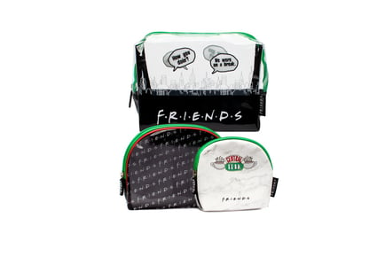 Friends Logo Theme 3-Piece Makeup and Toiletry Bag Set!