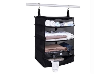 Black Collapsible Hanging Travel Shelf