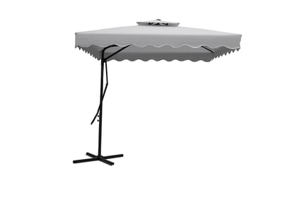 Double Metal 2.5m Cantilever Garden Parasol - Grey