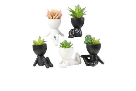 Quirky Human-Shaped Succulent Planter - 6 Designs, 2 Colours