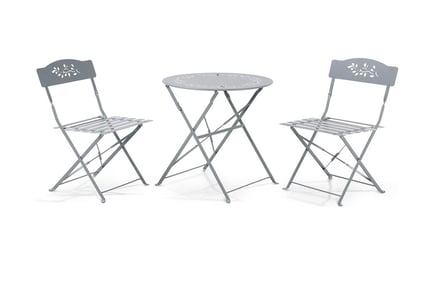 3 Pcs Garden Furniture Folding Chairs & Table Set - 2 Colours