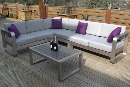 6-Seater Premium Aluminium Outdoor Fairy Sofa Dining Set