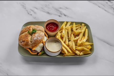 Burger, Fries & Cocktail for 2 - Arabella Lounge London