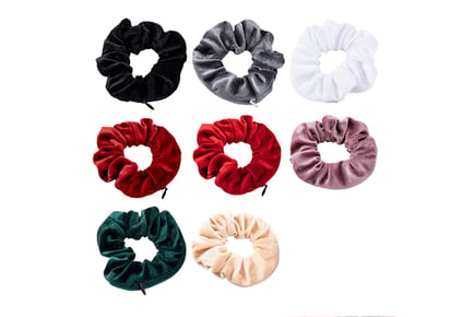Pack of 2 Secret Pocket Velvet Scrunchies with Zipper - 8 Colours