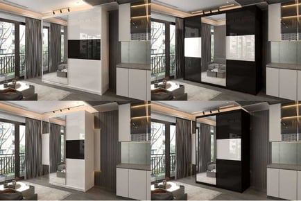 High Gloss 2&3 Sliding Door Wardrobe