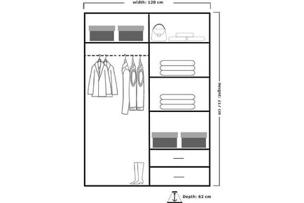 High Gloss 2&3 Sliding Door Wardrobe