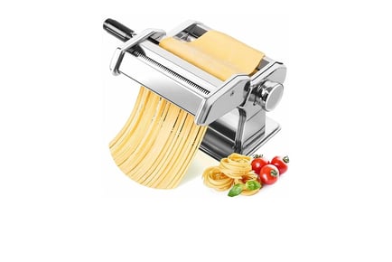 5-in-1 Stainless Steel Fresh Pasta Maker Machine w/ 3 Attachments