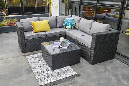 5-Seater Rattan Corner Sofa Set - 3 Colours - Cover Option